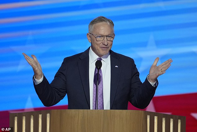 Republican Mayor of Mesa, Arizona John Giles speaks at the Democratic National Convention. He also recently participated in a Latter-day Saints call in support of Harris-Walz