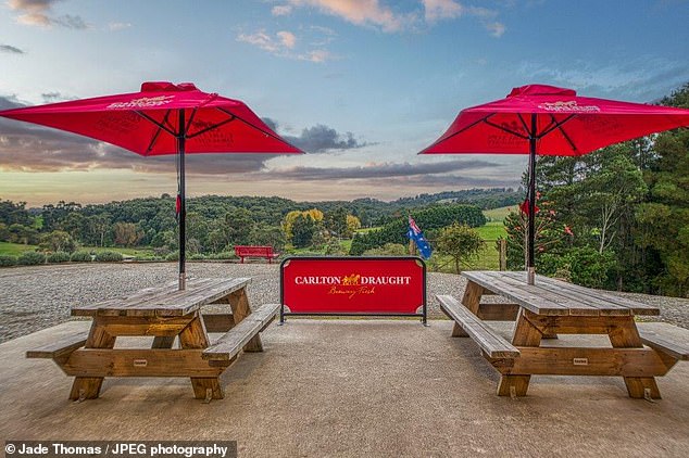 The shed is an ideal place to relax as it overlooks the lush rolling hills.