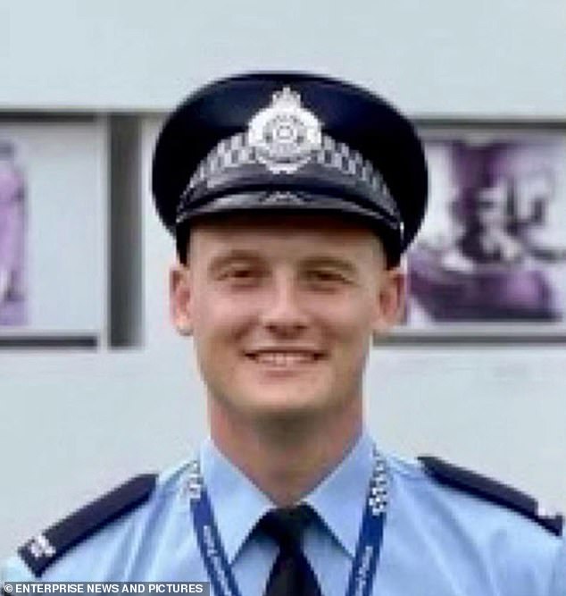 Officer Matthew Arnold, 26 (pictured), was killed after arriving with two other officers at Wieambilla's property in December 2022, attempting to serve an arrest warrant for Nathaniel Train.