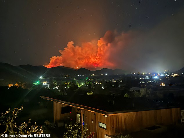 In Colorado, the Alexander Mountain Fire (pictured) reached an estimated 5,080 uncontained acres on Tuesday