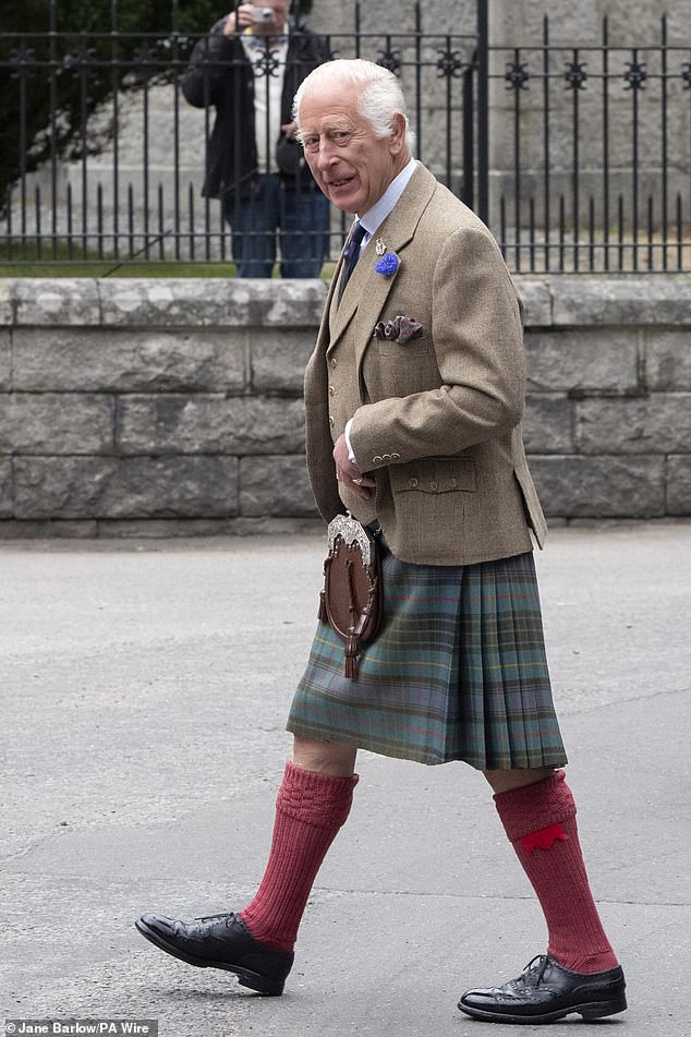 King Charles III at the gates of Balmoral on August 19