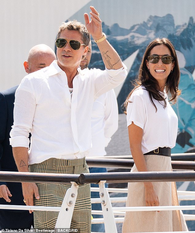 The age-gap couple made a stylish arrival on Saturday to the sunny fourth day of the Venice Film Festival.