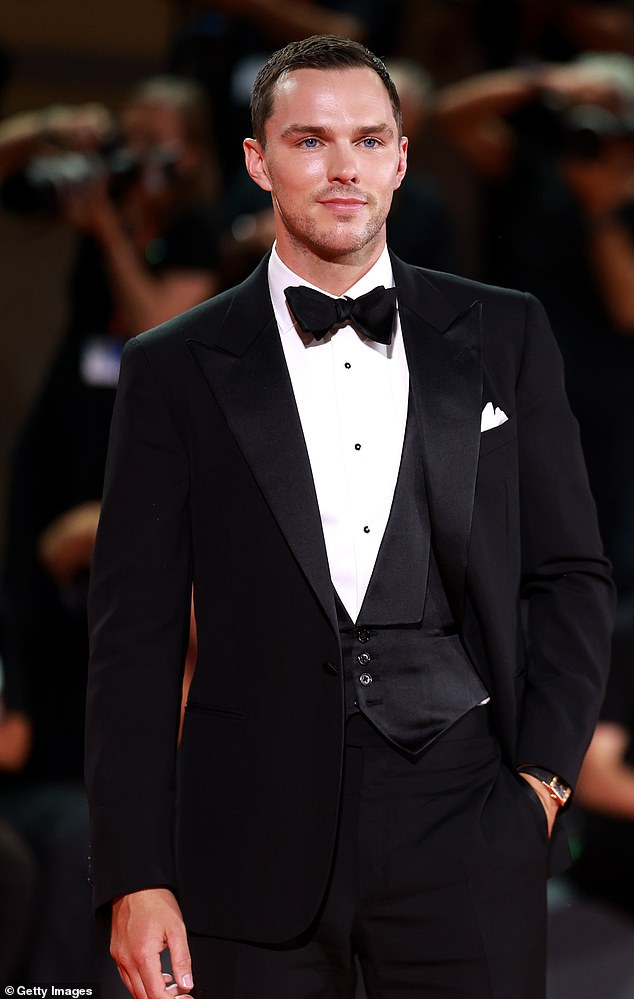 Meanwhile, her co-star Nicholas Hoult, 34, who plays charismatic radical leader Bob Matthews in the film, looked handsome in a black tuxedo suit.