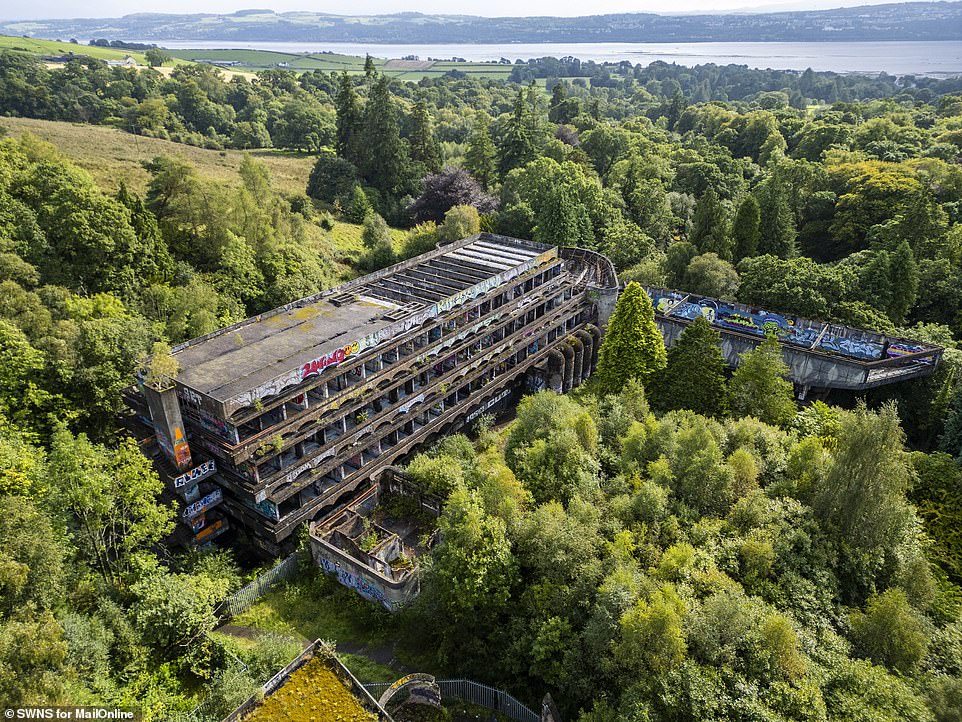 The grand grey structure (pictured, nestled in a Scottish woodland) was previously a place for young men to train to become priests, but this eventually ceased to happen as the number of those seeking the priesthood dwindled.