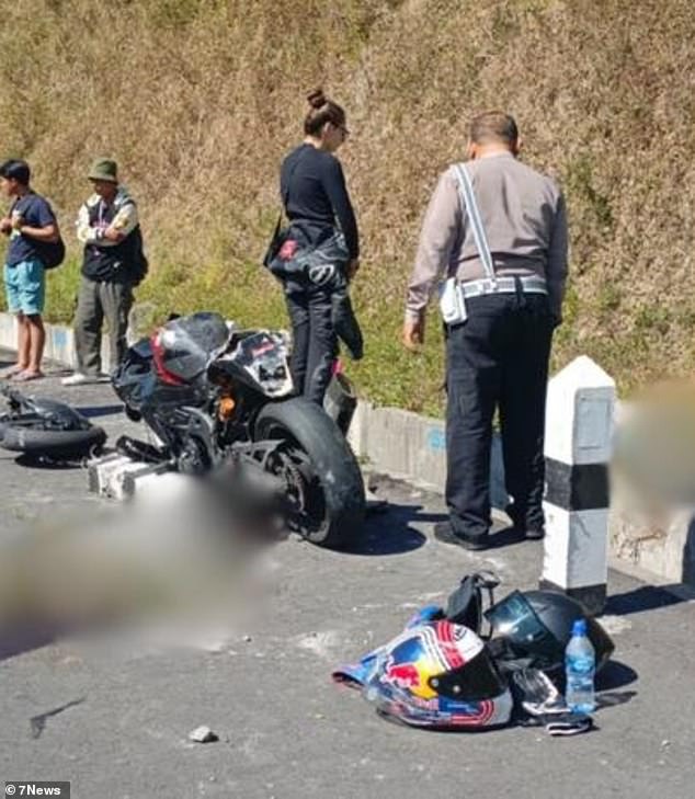 According to a friend, Mr Cossins was in full riding gear and was taking a turn on a Kawasaki Ninja when he lost control and crashed into a concrete pillar.