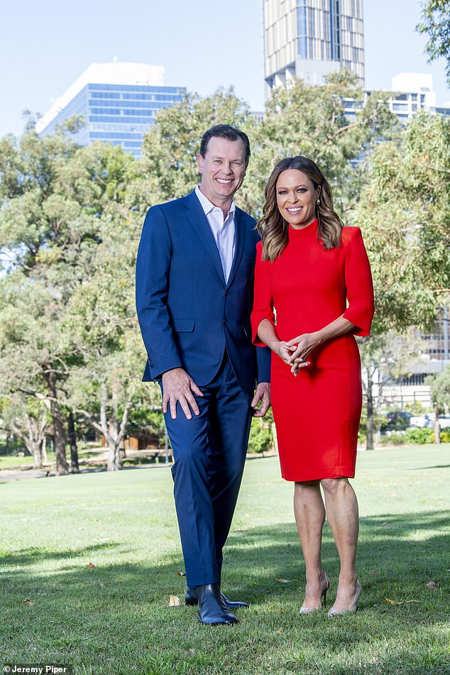 The veteran news presenter will now co-host Seven's Sydney 7News alongside Angela Cox (right)