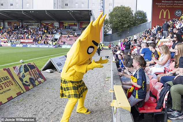 Partick Thistle mascot Kingsley entertains young fans ahead of Saturday's game