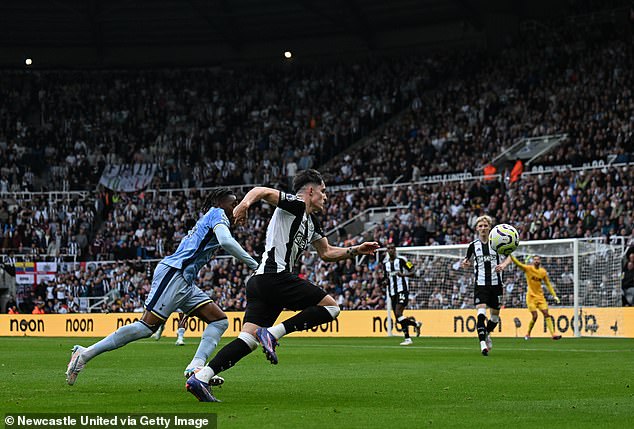 Newcastle full-back Tino Livaremento managed to nullify Tottenham's threat down the flanks