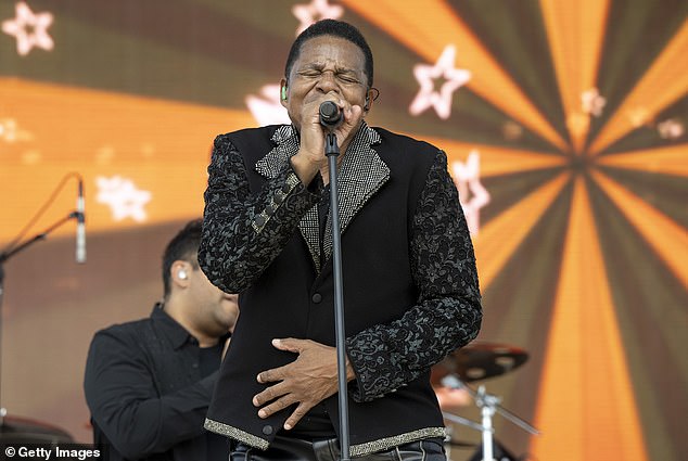 Rock and Roll Hall of Famer Jackie Jackson of The Jackson 5 and The Jacksons performs on stage