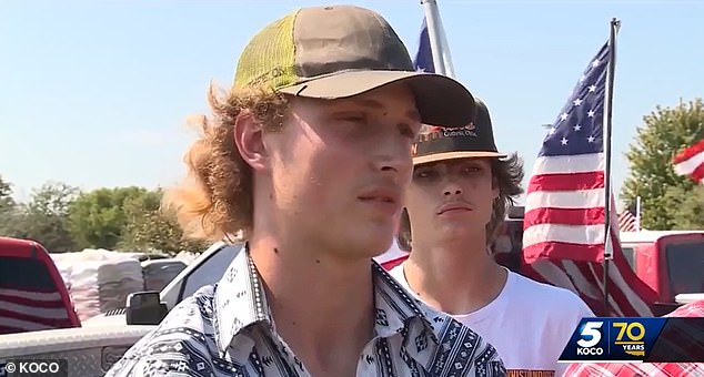 Caleb Horst, a senior at Edmond North High School in Oklahoma, sparked a local protest after he was banned from flying an American flag on his pickup truck on campus.