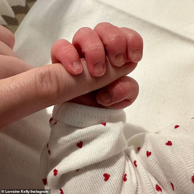 On Sunday, Lorraine posted an adorable photo of her newborn's hand on Instagram and wrote: 