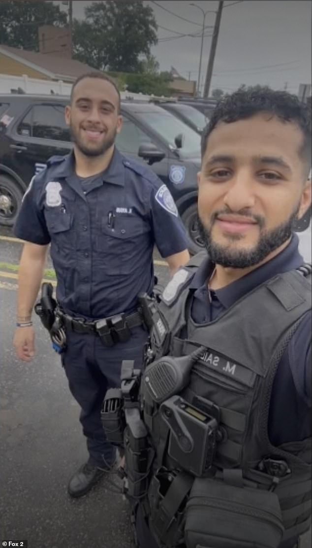 Melvindale Police Corporal Mohamed Said (pictured right) was seen pleading for his life in shocking footage shown at the trial of suspected killer Michael Lopez.