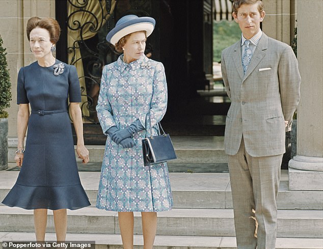 In October 1970, 21-year-old Prince Charles met his great-uncle, the former King Edward VIII, at his home in Paris. Above: Prince Charles accompanies his mother, the Queen, as she meets the Duke of Windsor and Wallis Simpson just ten days before her death