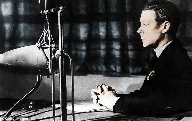 Edward abdicated in December 1936 so that he could marry American divorcee Wallis Simpson. Above: The king during the broadcast of his abdication