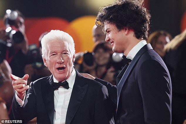 The 75-year-old actor and his 24-year-old son looked equally dapper as they walked the red carpet at the event which took place during the Venice Film Festival.