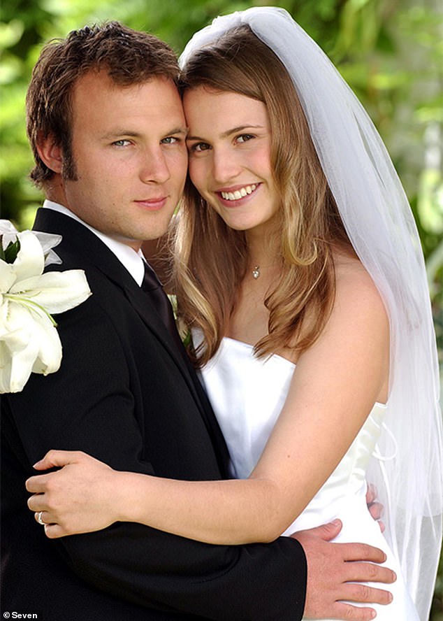 In the plot, Tammin's character has to watch as her rapist, Kane, played by actor Sam Atwell, marries her on-screen sister, Kirsty, played by actress Christie Hayes. (Both appear in a scene from Home and Away.)