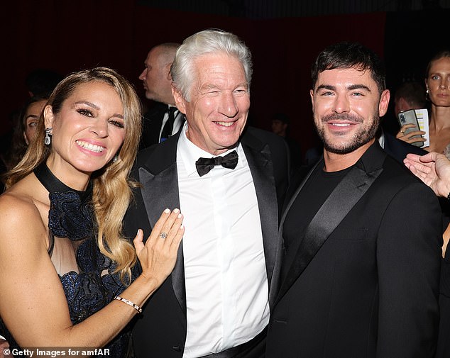 He was photographed at the event alongside Pretty Woman star Richard Gere, 75, and his wife Alejandra Gere, 41.