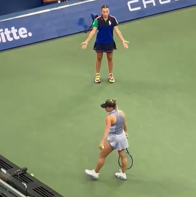 Putintseva did not recognise the ball girl when she caught the third ball, as the young woman spread her arms out almost in disbelief at what had just happened.