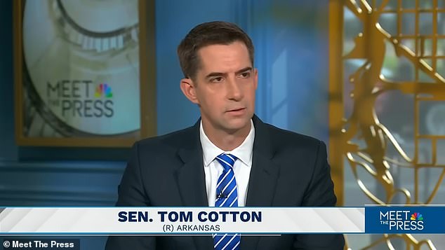 Republican Senator Tim Cotton accused Biden and Harris of neglecting to hold a dignified transfer ceremony for the 13 soldiers killed during the withdrawal from Afghanistan.