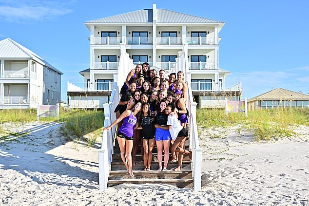 The entire team, including Dunne, took a trip to Gulf Shores, Alabama.