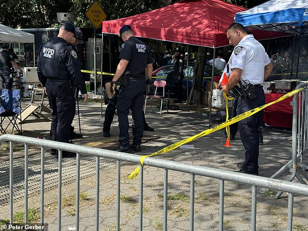 On Monday afternoon, gunshots rang out in the 300 block of Eastern Parkway, prompting a frantic response from onlookers.