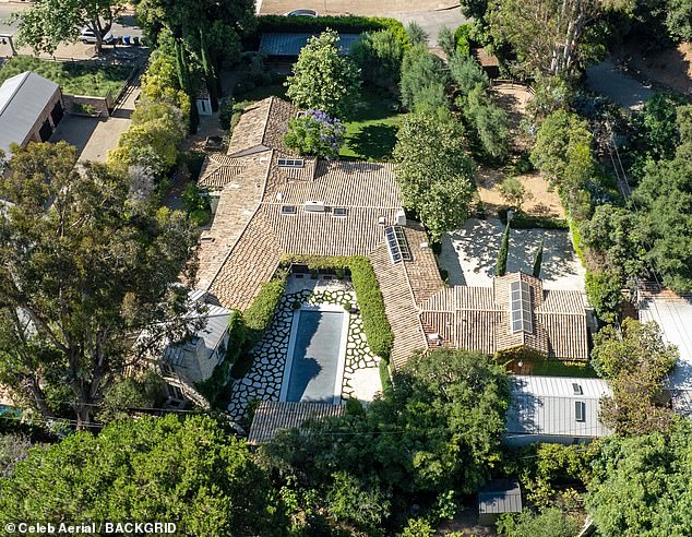 The 52-year-old actor, who recently received takeaway at his new property (pictured), has been doing well amid his legal split from his 55-year-old A-list partner.