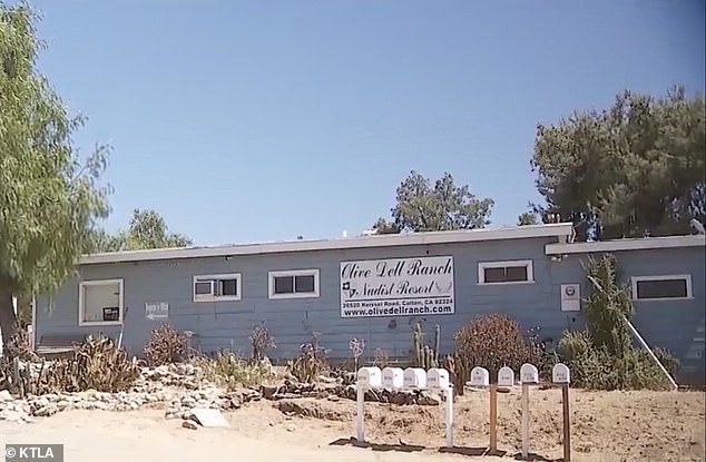 The house is located near where the couple lived, in the Olive Dell Ranch nudist colony (pictured).