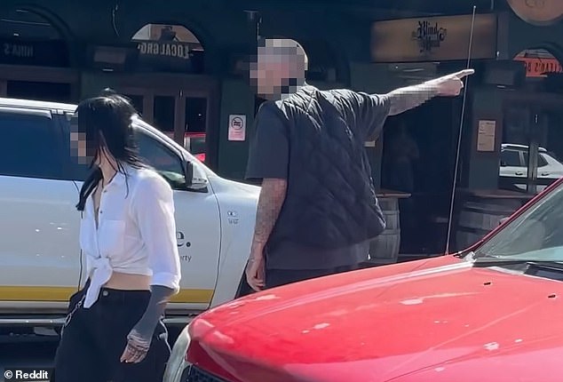 The Volkswagen driver then gets out and confronts the Ford driver, attempting to grab him through the window while yelling: "'Are you fucking happy, motherfucker?'