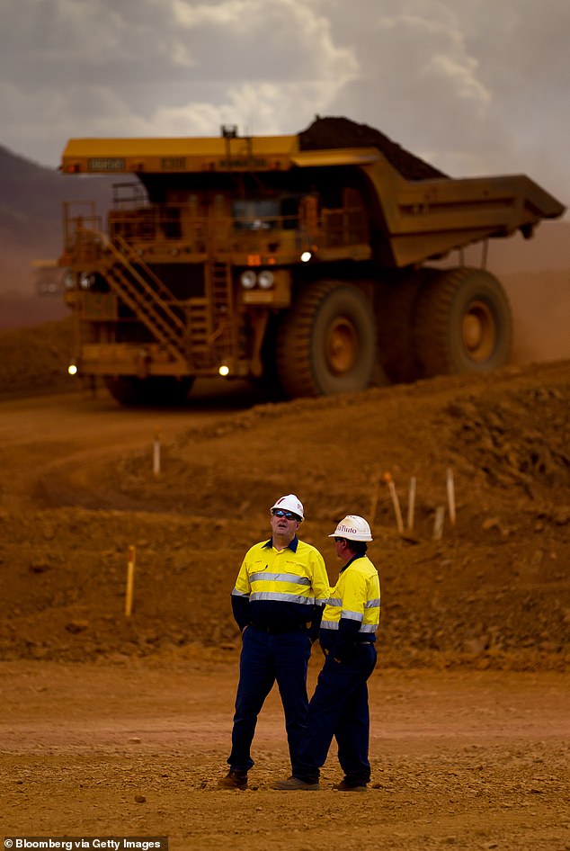 The fall in iron ore prices since May has eroded Australia's current account balance, or what Australia owes to the rest of the world (pictured is a Rio Tinto mine in Western Australia)