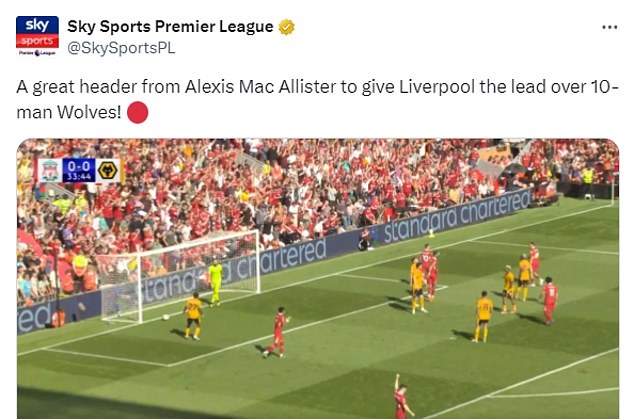 Sky Sports had used the term 