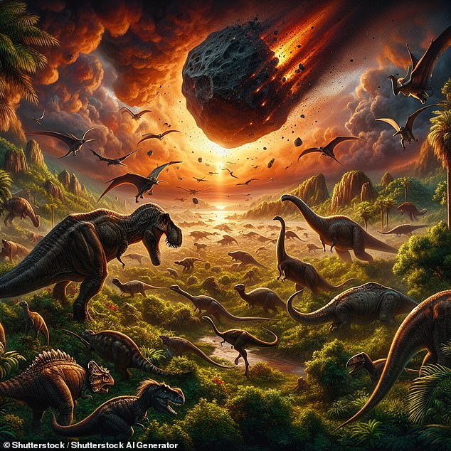 When you think of huge asteroids, you might think of the space rock that crashed into Earth and wiped out the dinosaurs 66 million years ago (artist's impression).