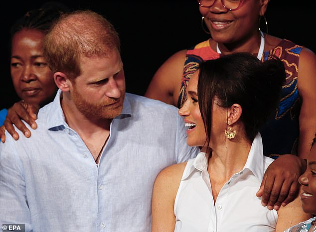 The Duke and Duchess of Sussex attend the 'Afro Women and Power' forum in Cali, Colombia on August 18