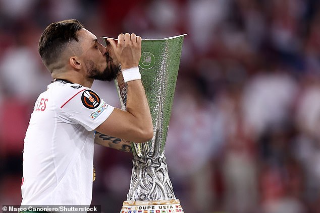 Alex Telles spent his final season at United on loan at Sevilla, where he won the Europa League.