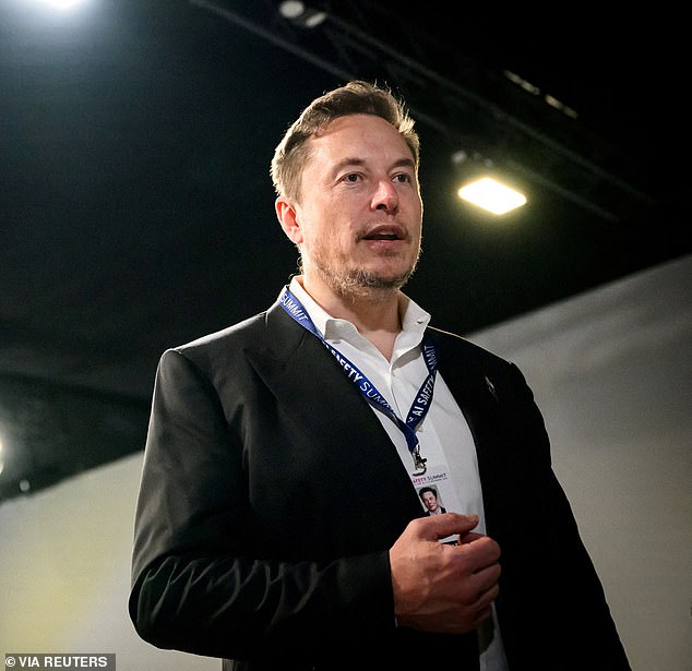 It's unclear why Musk (pictured in November 2023), who has promoted X's community-based fact-checking system as an essential tool for combating the spread of misinformation on the platform, would share a post promoting a seemingly baseless theory.