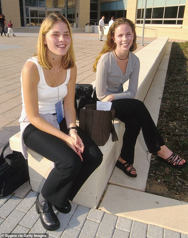 Jenna and Barbara, pictured here in 1997, were caught underage drinking during their freshman year of college.