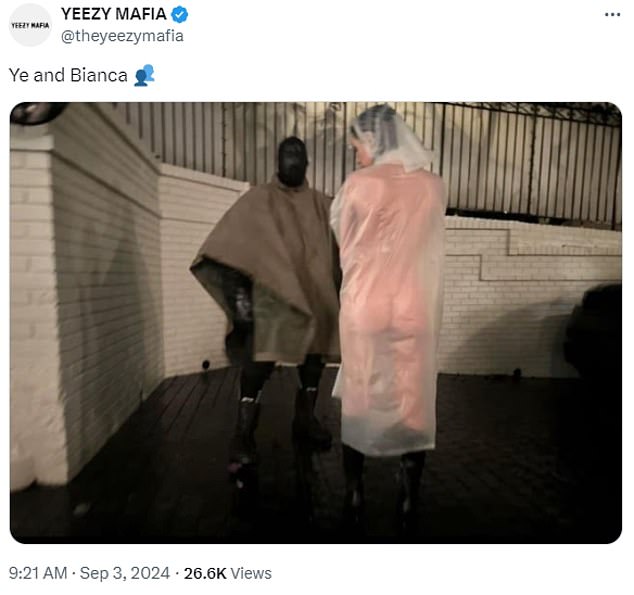 The 29-year-old Australian architect's wild look appeared on Kanye West's fan blog Yeezy Mafia's X account and went viral once again on Monday morning.