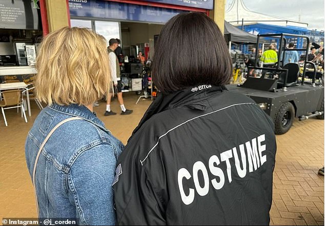 On Tuesday, James shared a photo of the backs of Joanna Page and Ruth Jones, with the caption: 'Day 2. One last time on the island.'