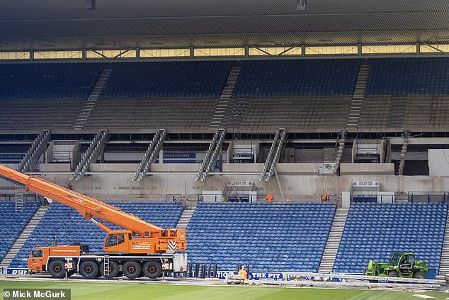 Work on the stadium has continued over the summer but has been subject to delays.