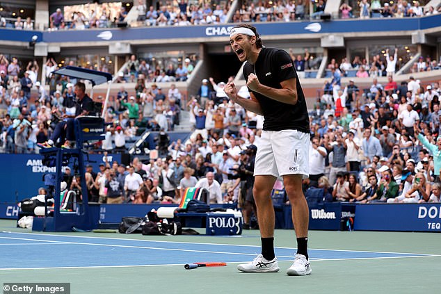 The American is a Grand Slam semi-finalist for the first time after this four-set victory