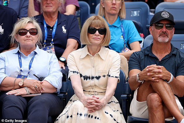 Anna Wintour (center) is one of the most famous faces to have cheered Draper on in New York.