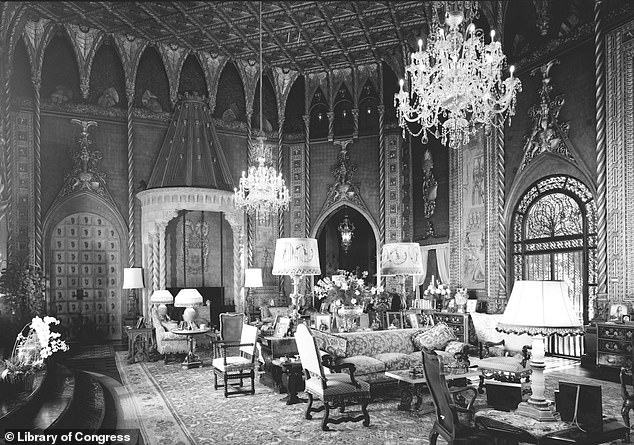 The interview took place in the spectacular living room, seen here in 1967.