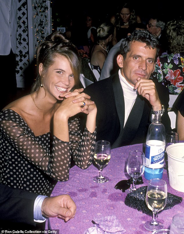 The supermodel, who has been sober for more than 20 years, revealed her alcoholism in her memoir Life, Lessons, and Learning to Trust Yourself, which was published in Australia on Tuesday. Pictured with Yann Gamblin in 1990