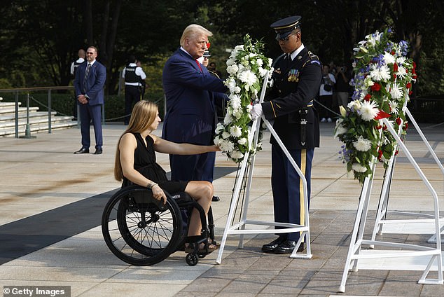 Trump visited the cemetery on the third anniversary of the Abbey Gate attack in which 13 Americans were killed. His campaign says he was invited to be there by relatives. His campaign later released a video of his visit to the cemetery.