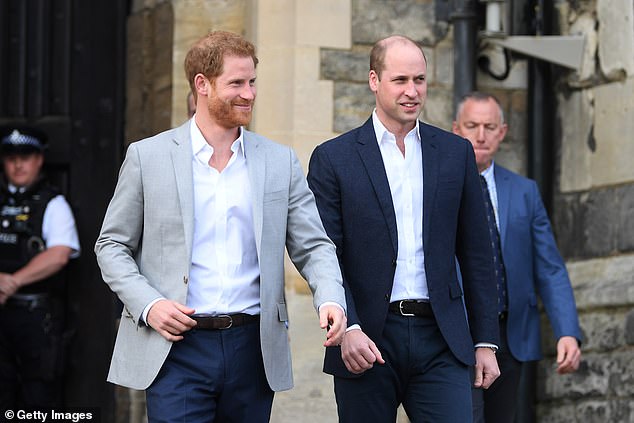 Prince Harry and Prince William pictured together ahead of Prince Harry and Meghan Markle's royal wedding in 2018