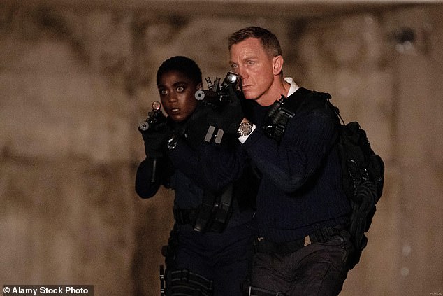 Ortega was clearly referring to Lashana Lynch (left), whose MI6 agent character Nomi took over the role of 007 in Cary Joji Fukunaga's 2021 film No Time to Die from Daniel Craig's (right) retired James Bond.