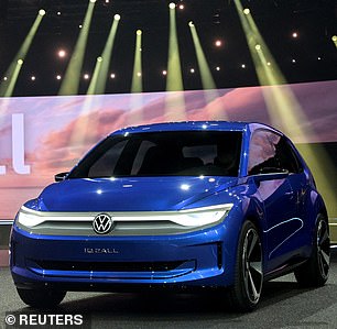 The electric Volkswagen ID.2 (the ID.2all concept pictured left) is expected to go on sale in 2026 for less than £22,000