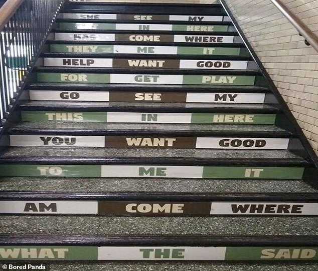 Does anyone know what this is supposed to say? The quote on this ladder makes no sense.