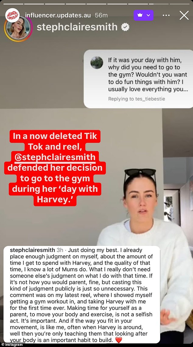 In a TikTok post and Instagram reel that were later deleted, Steph responded to her critics and said that she did not 