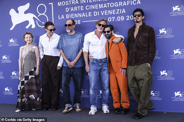 Drew Starkey, Omar Apollo, Jonathan Anderson, Lesley Manville, Jason Schwartzman, Justin Kuritzkes, Daniel Craig, Luca Guadagnino (pictured, left to right)