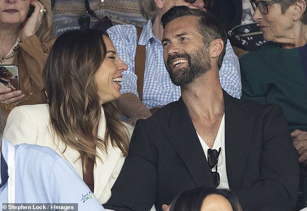 Weeks after going public at Glastonbury Festival, Mel and Chris looked smitten as they sat together at Wimbledon.